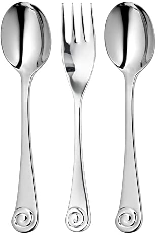 Robert Welch Ammonite Bright 3 Piece Serving Set. Made from Stainless Steel. Dishwasher Safe.