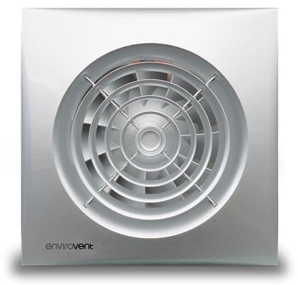 Envirovent SIL100SSILVER Silent Extractor Fan Matt Chrome/Silver Finish (NO timer)
