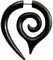 CHICNET Tribal Maori-Spirale Ohrringe Sono Holz schwarz Fake Piercing Ohrhänger Ohrstecker