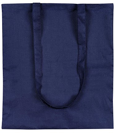 eBuyGB Shopping Tote Shoulder Bag, 100% Cotton, Blue, 2.54 x 2.54 x 2.54 cm