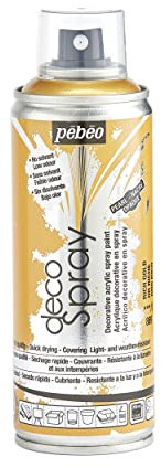 PEBEO - Peinture Acrylique en Spray - Pour la Décoration Multi Supports en Intérieur et Extérieur - Base Eau, Faible Odeur - 200 ml - Finition Nacré - Coloris Or Riche Nacré, 1 unité (Lot de 1)