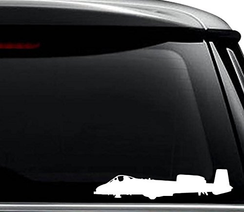 A-10 Thunderbolt Jet Plane Military Decal Sticker For Use On Laptop, Helmet, Car, Truck, Motorcycle, Windows, Bumper, Wall, and Decor Size- [20 inch] / [50 cm] Wide / Color- Gloss White