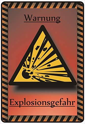 Schild Hinweisschild Hinweis Warnung Explosionsgefahr Explosion Boom SOS TNT
