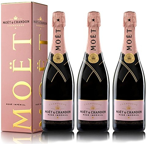 VINADDICT LOT von 3 CHAMPAGNERN MOËT & CHANDON ROSÉ IMPERIAL MIT KOFFER (750 Milliliter)