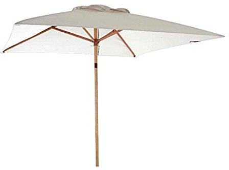 PEBSHOP Sombrilla de madera rectangular de 200 x 300 cm, poste de 40 mm de diámetro.
