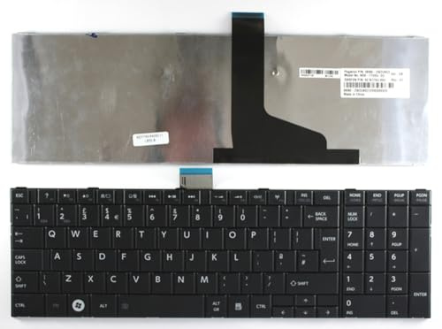 Power4Laptops UK Layout Black Replacement Laptop Keyboard Compatible With Toshiba Satellite C850-1LQ