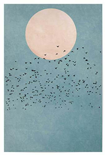 artboxONE Poster 45x30 cm Natur Fly Away into The Sun hochwertiger Design Kunstdruck - Bild Vogel Bird fliegen