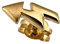 Herrenohrring Gold 333 Pfeil Blitz Ohrstecker Stecker für Herren 8 Karat Ohrring