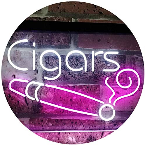 ADVPRO Cigars Lover Room Décor Dual Color LED Barlicht Neonlicht Lichtwerbung Neon Sign Weiß & Violett 400 x 300mm st6s43-i2335-wp