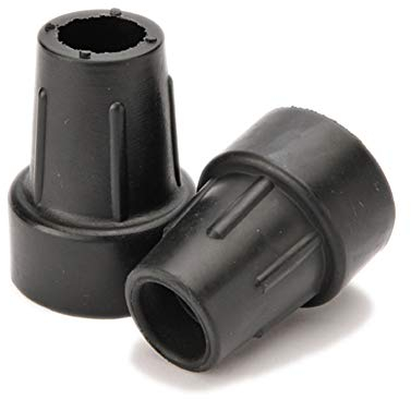 Krückenkapsel mit Stahleinlage im 2er-Pack für Gehhilfen und Gehstöcke schwarz 20 mm