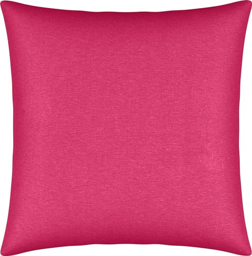 Erwin Müller Kuschelkissenbezug, Kissenhülle Single-Jersey Murnau - pink Größe 40x40 cm - bügelfrei, strapazierstark, elastisch, mit Reißverschluss