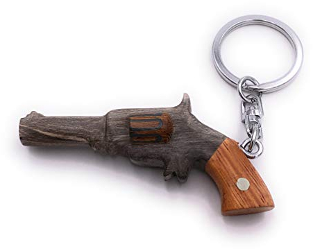 H-Customs Relvover Pistole Waffe Holz Edel Handmade Schlüsselanhänger Anhänger