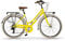 Via Veneto VV605AL Damenfahrrad Citybike 28 Zoll Gelb | Fahrrad Damen Retro Cityräder City Bike | 6 Gänge, Aluminiumrahmen, Schutzblech, LED-Licht und Gepäckträger City-Bike Damen