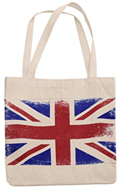 Union-Jack-bedruckte wiederverwendbare Einkaufstasche, Leinentasche, Neuheit, bedruckte Tragetasche für Shopping, Strand, Fitnessstudio, Alltag, umweltfreundlich, stilvoll, lange Griffe,