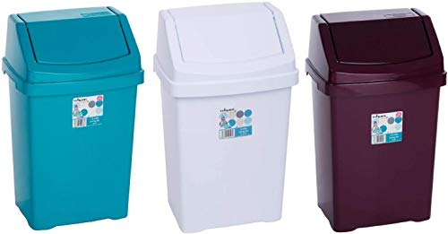 Wham 2 X High Grade 8l Ice White Plastic Flip Top Waste Bin