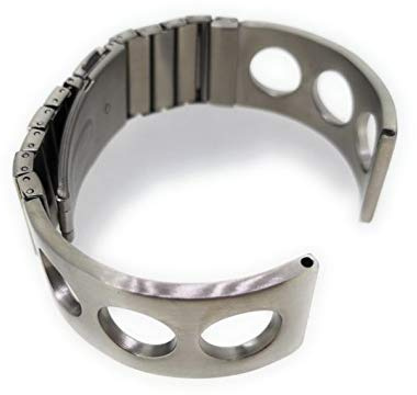SANDTUHR Edelstahl Uhrenarmband Spange mit Faltschliesse 22mm matt von Aristo Vollmer