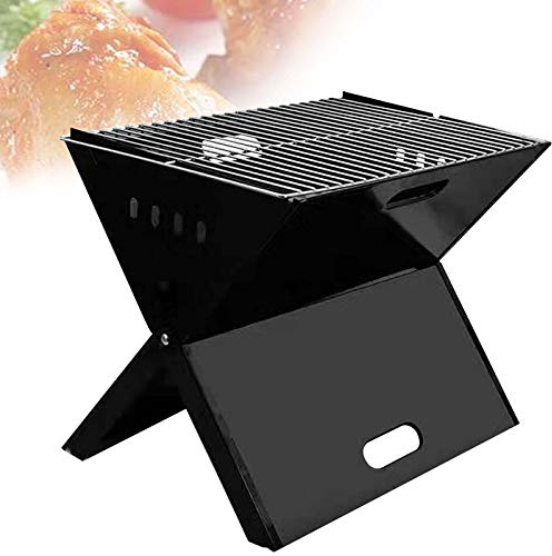 0℃ Outdoor Tragbarer Grill Faltbarer Grillgrill aus Edelstahl Holzkohlegrill im Freien, Robuste Edelstahlmaterialien, Kompakte Größe und Einfache Montage für Camping Festival Garden Picknick Party