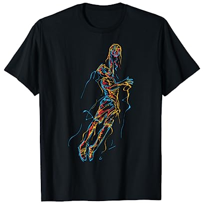 Abstrakte Kunst Basketball Sportler Bunt T-Shirt