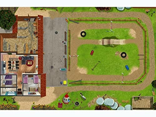 Ponyhof Spielmatte SM19 (ähnlich Spielteppich) | Hochwertige Spiel-Matte für das Kinder-Zimmer | ideales Zubehör zu Spiel-Figuren von Schleich, Playmobil, Papo, Bullyland & Co | 150 x 100 cm