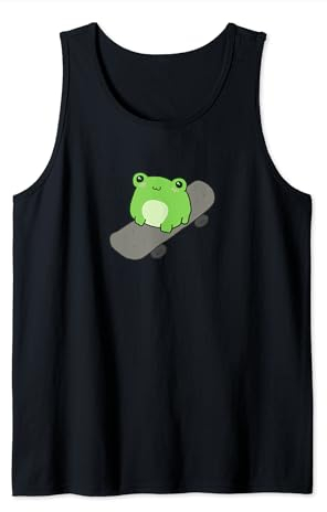 Netter Frosch auf Skateboard - Kawaii Ästhetischer Frosch Tank Top