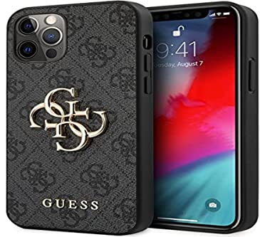 CG MOBILE Guess GUHCP12L4GMGGR Case for iPhone 12 Pro Max 6.7 Inch Grey 4G Big Metal Logo 3666339004583