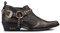Scarpe da Uomo in Pelle Coccodrillo Bronzo con Fibbia in Metallo e Perno Stile Punk da Cowboy Winklepickers 43
