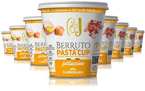 Premium Italian Pasta Snack Carbonara leckere Instantnudeln/Naturbelassen/ohne Palmöl, ohne Geschmacksverstärker, ohne Konservierungsstoffe 8 x 70 g