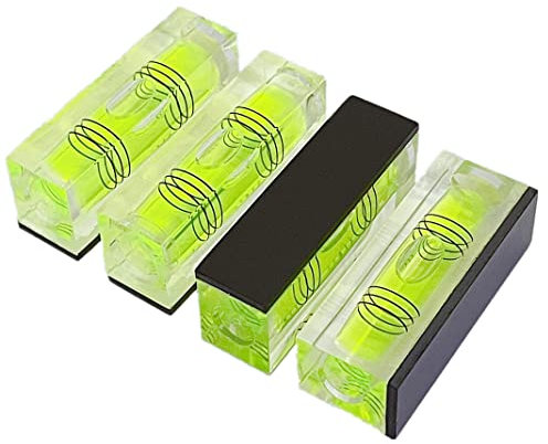 YMGBHNKJLS Magnetische Mini Wasserwaage, 52 x 15 x 20 mm, Dreireihige Horizontal Wasserwaage, Hochpräzise, 4 Stück