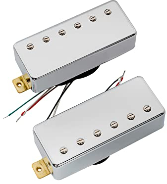 Artec MLA97 Alnico 5 Covered Mini Humbucker Tonabnehmer Hals Steg Pickups Set für E-Gitarre, Chrom