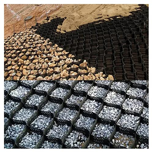 SHUGUANGGUDE HDPE-Geo-Gitter,Kies-Stabilisator-Gitter,Geo-Raster für Stützmauern,Rasengitter Geogitter,Wabengitter Gitterplatten,Gehwege Und Landschaftsbau Rasengitter Kiesw,4 * 8m(13.12 * 26.25ft)