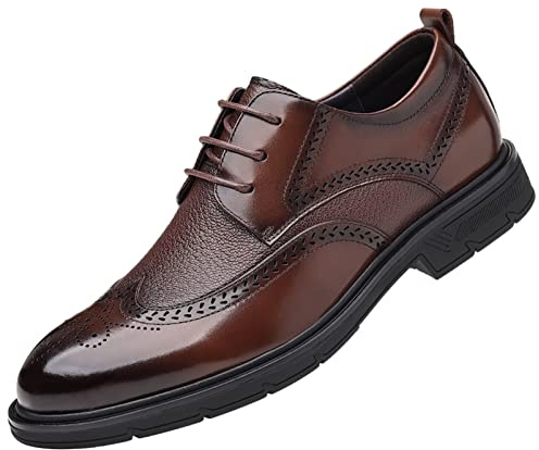 ANUFER Uomini Vera Pelle Derby Brogue Formali Allacciare Scarpe da Sposa d'Affari