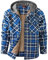 Mr.Stream Herren Thermohemd Flanellhemd Winterjacke Fleecefutter schützendem Innenfutter Holzfällerhemd Arbeitshemd Hoody 3252 Blue XL