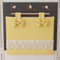 PETTI Artigiani Italiani - Copriforno, Copriforno Elegante, Copriforno Shabby Chic in Tinta Unita con Balza in Pizzo Sangallo e Fiocchi, Copriforno in Cotone, Copriforno 50x42cm Giallo