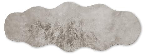 jilda-tex Teppich Überwurf Bettvorleger Felloptik Rabbit Deluxe 750 GSM Kunstfell Fellimitat (Nerzfell, 60x170 cm)