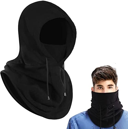 AURUZA Multifunktionale Tactical Heavyweight Balaclava Gesichtsmaske Skimaske Motorradmaske zum Radfahren Ski Winter wärmend (S-M, Schwarz 1)