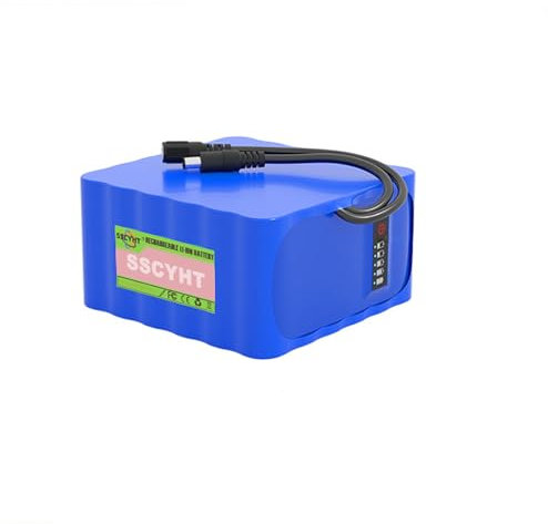 SSCYHT 12V 36000mAh wiederaufladbarer Li-Ionen-Akku DC 12 Volt Ersatz-Lithium-Akku 3S12P wasserdichter Akku mit Leistungsanzeige für 12V-Geräte,6x6 3a