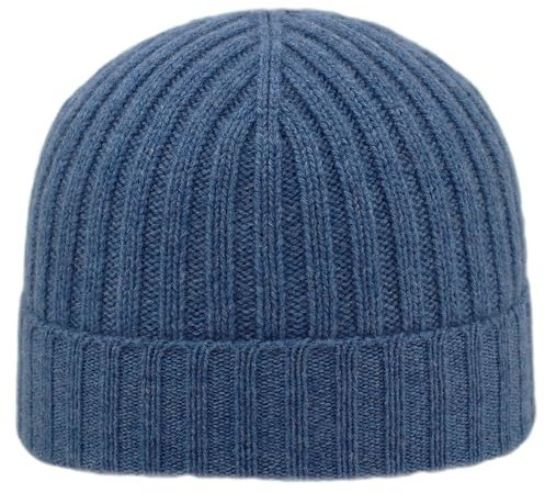 MELEGARI Mütze Beanie Verona | 100% Kaschmir | Made in Italy | Unisex, hellblau, 54-61