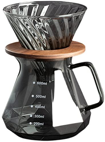 Tassety Caffè ossidiana diamante fatto a mano caffè condivisione tazza filtro tazza con supporto in legno nuvola fatta a mano caffettiera set, C