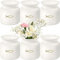 Giessle® 6X große Glasvase als Deko für Kommunion Taufe Konfirmation Firmung Tischvasen Set Vase mit Fisch Tischdekoration, Weiss matt