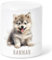 Wolf Spardose Kinder personalisiert mit Namen Geldgeschenk zum Geburtstag für Jungen & Mädchen Geschenk Sparschwein aus Keramik
