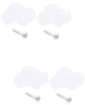 OSALADI Knobs for Kids 4 Pcs Drawer Handle Drawer Handles Closet Dresser Room Decoration in Closet Star Shaped Cabinet Handle Cartoon Door Handle Dressing Table Child White Anti-Collision