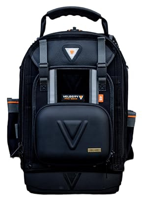 Velocity Pro Gear Rogue 45 Tool Backpack, Compact Tool Bag with Pockets, Removable Pouch, Water Resistant Finish and 45L Storage, Black