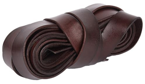 Whakano Vintage Flach Lederband Lederriemen 2 mm dick,Lederschnur Breit Lederbänder,Bänder für Basteln von Taschenriemen Schultergurte Ledergürtel Hutbänder Verpackungsherstellung,20mm x 5m