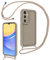 Coalbooliy Coque pour Samsung Galaxy S24 5G 6,2 avec Cordon de Collier Réglable, Etui Protection de la Caméra Silicone Souple TPU Antichoc Housse avec Corde Lanyard Cover pour Femmes Filles, Kaki