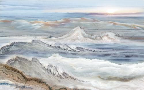 Papier Peint Panoramique Abstrait Bleu Brun Papier Peint Chambre Adulte Papier Peint Panoramique Enfant Papier Peint Salon Décoratif Papier Peint Intissé 350x240cm