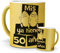 mundohuevo Tazas Únicas | Mis Huevos ya tiene 50 años | Sorpresa de 50 Cumpleaños | Mensaje Original | Cerámica Purpurina Oro| Tazas de Café, Té o Infusiones | Tazas Hombre Feliz Cumpleaños | 350 ML