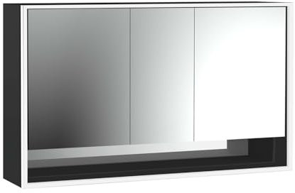 Emco loft Lichtspiegelschrank mit Unterfach, 1400mm, 3 Türen, Aufputzmodell, 979813524, Farbe: Aluminium