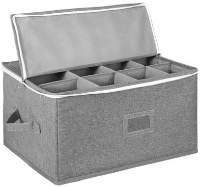 Boîtes De Rangement Pour Verres À Vin, Boîte De Rangement Portable En Tissu Avec 12 Séparateurs Pour Déménagement De Verres En cristals, Conteneurs De Stockage Pour Cuisine, Camping, Fête, Voyage