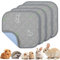 PICK FOR LIFE 4 Packs Guinea Pig Cage Liner Washable Reusable Guinea Pig Pee Pad Mats, Waterproof Fast Absorbent Rabbit Cage Liner Non-Slip Bedding for Small Animal Chinchilla Hamster 30x30 cm