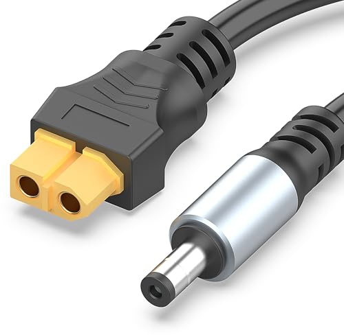 HIEbee DC zu XT60 Stromkabel, 1M/3FT 16AWG DC 5.5mm X 2.1mm Stecker zu XT60Stecker für Fatshark Skyzone FPV Monitor Leistung